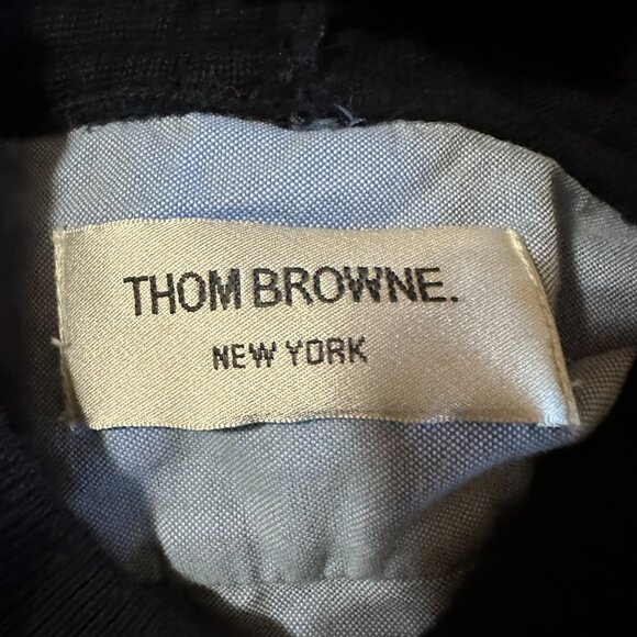 Thom Browne New York Women's Black Blue Hoodie Sweater Size Large Japan - Picture 2 of 6